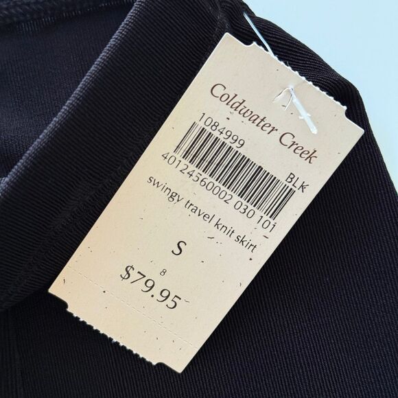 Coldwater Creek, Swingy Travel Knit Skirt, Black, Size‎ Small(8) - Picture 6 of 8